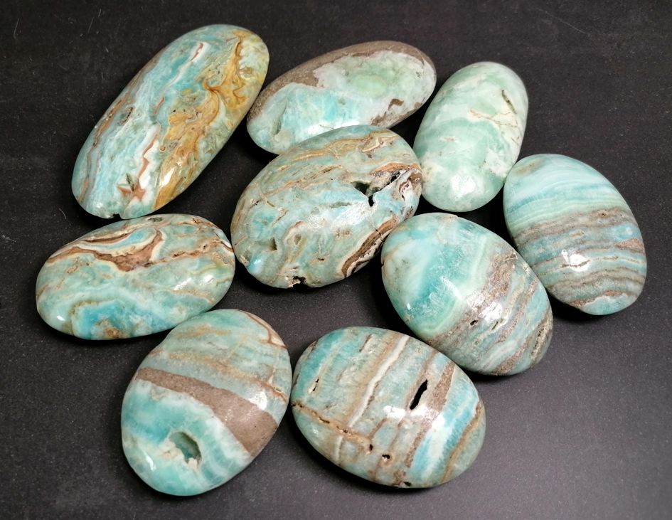 Pebbles "No Worry Stone" - Aragonit, Karibisk Blå - 3