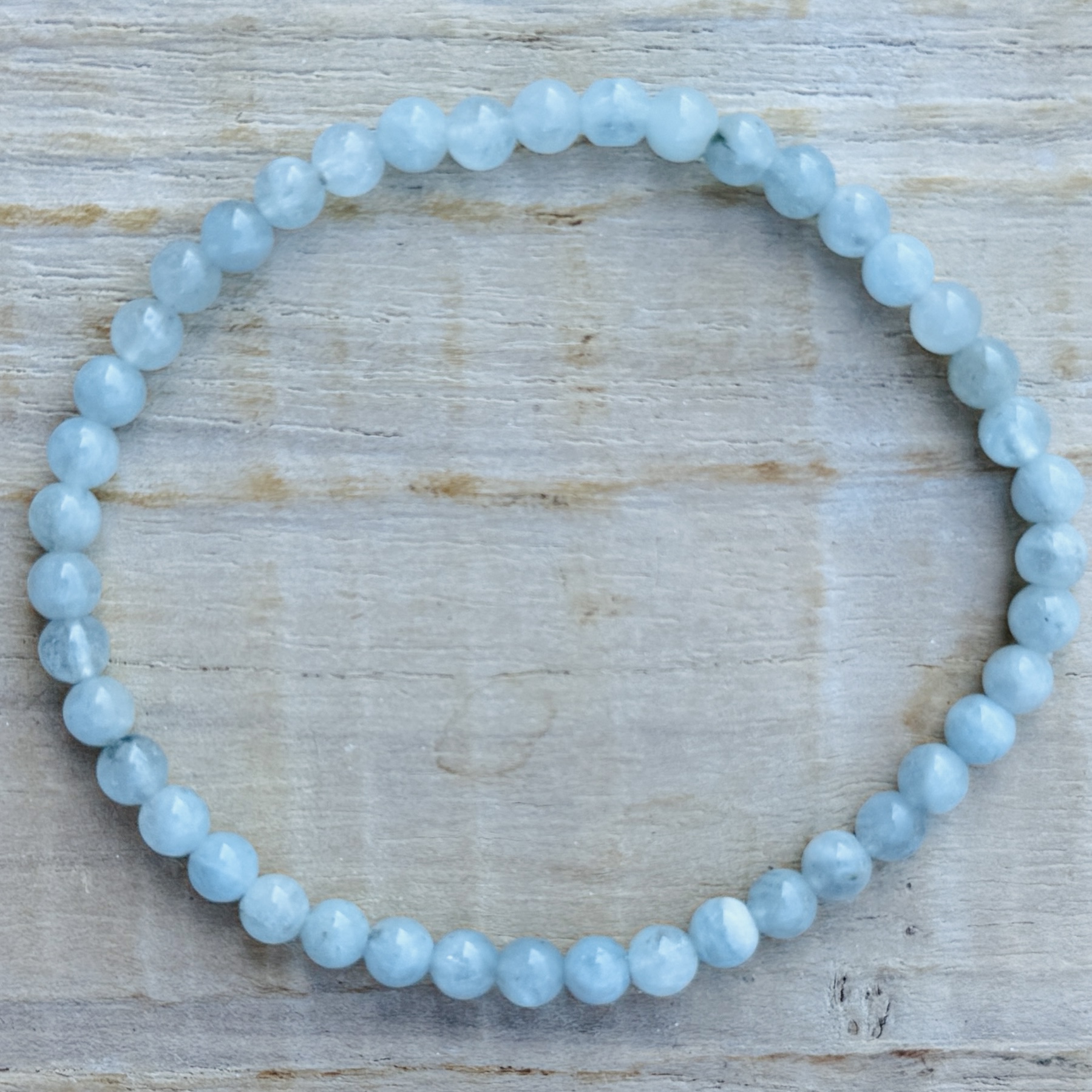 Armband 4mm Akvamarin