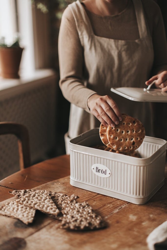 Bread box - Tin - Beige - 29x20 cm - 2
