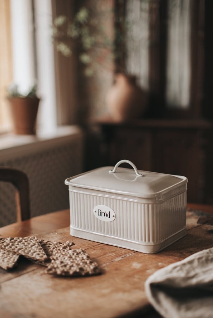 Bread box - Tin - Beige - 29x20 cm