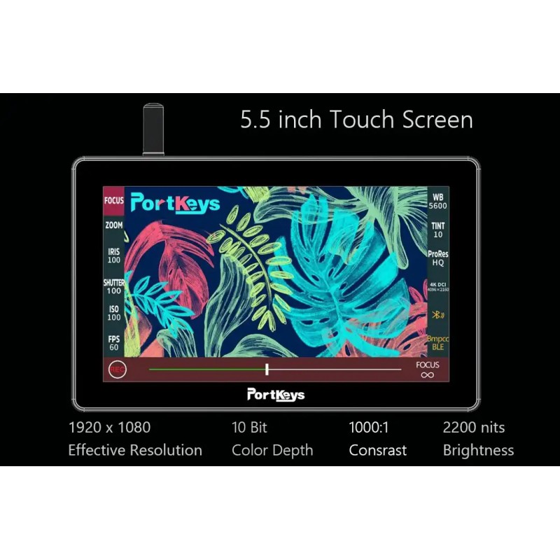 Portkeys BM 5III  WR HDMI - SDI 5.5" Touch Screen Monitor with wireless control monitor  2200 Nits  - 4