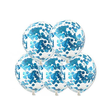 KONFETTIBALLONG | 5-pack | Blå