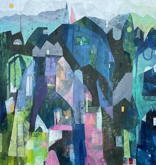 "Blue-violet" tavla akryl orginal