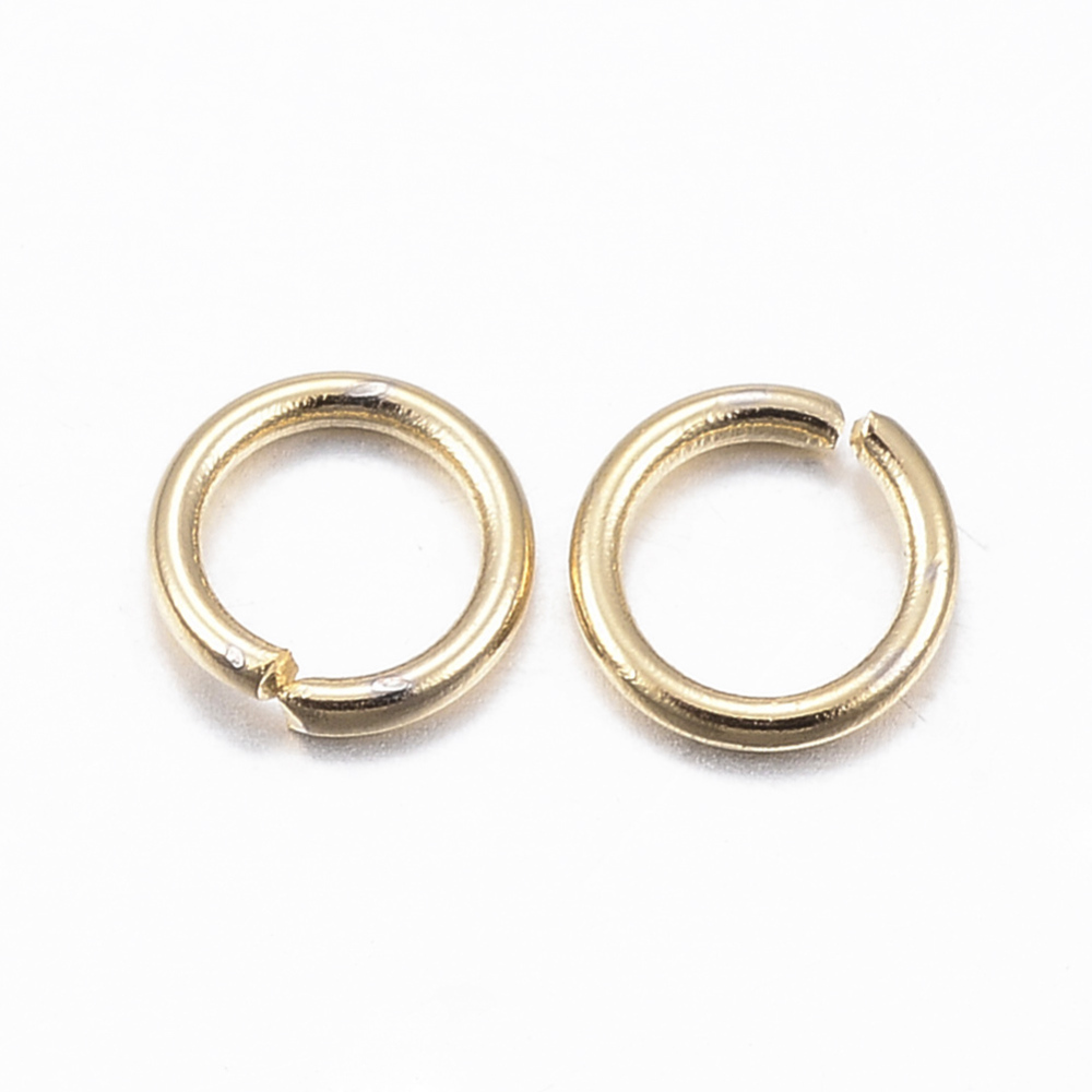 Motringar öppna rostfritt stål 4 mm 18K guldplätering, 25-pack - 2