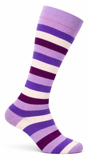 Knästrumpor Violet Rainbow Thick Striped