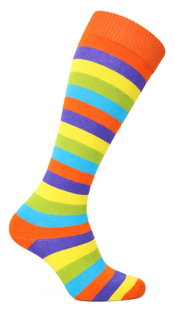 Knästrumpor Orange Rainbow Thick Striped