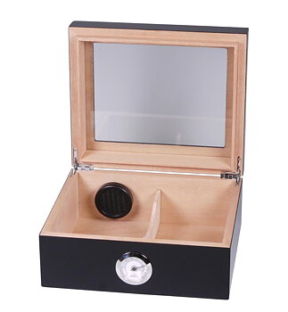 Humidor med glaslock - Svart Medium - 2