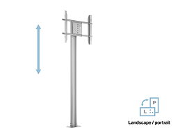 M Public Display Stand 210 HD Single Silver w. Floormount