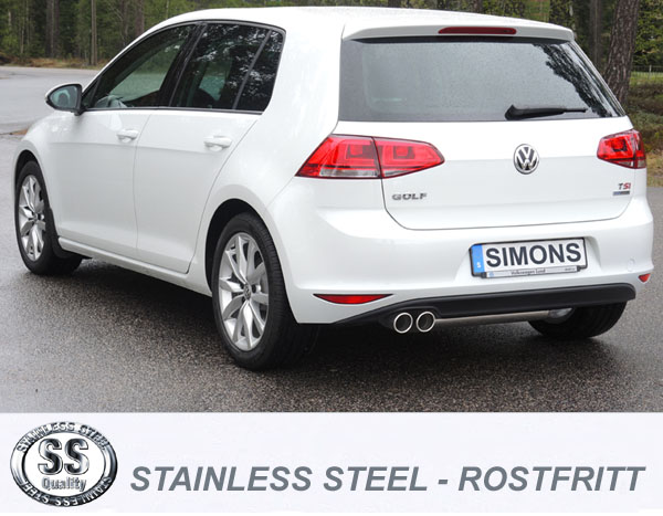 SPORTAVGASSYSTEM 3"  Golf 7 - 2x80 mm (Multilink bakaxel) - 3