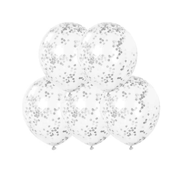 KONFETTIBALLONG | 5-pack | silver