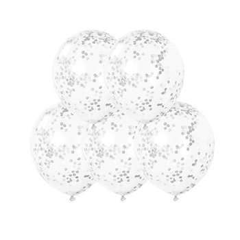 KONFETTIBALLONG | 5-pack | silver
