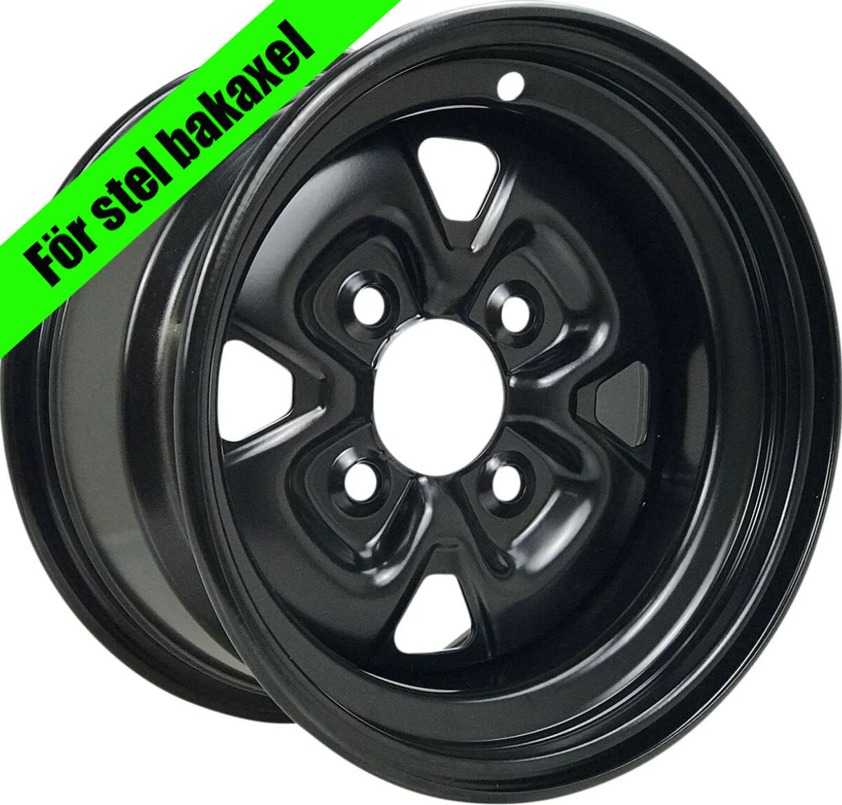 ATV Fälg 12x7 4/110 Svart Gloss Stål – För stel bakaxel