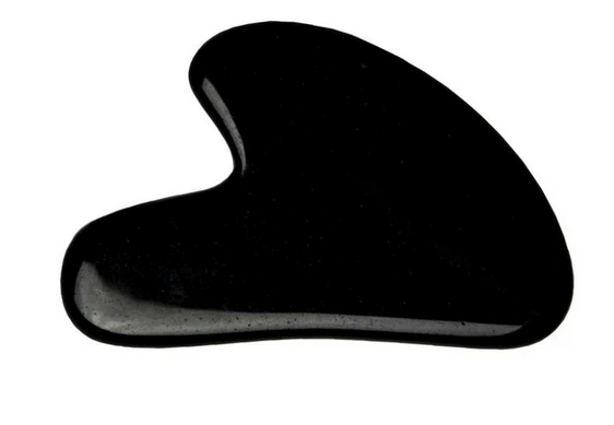 Guasha Massage Verktyg  - Hjärta -  Svart Obsidian