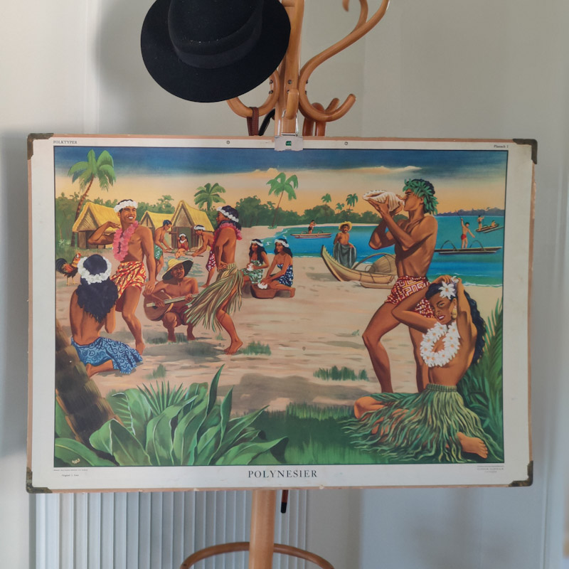 Polynesier plansch från tiden