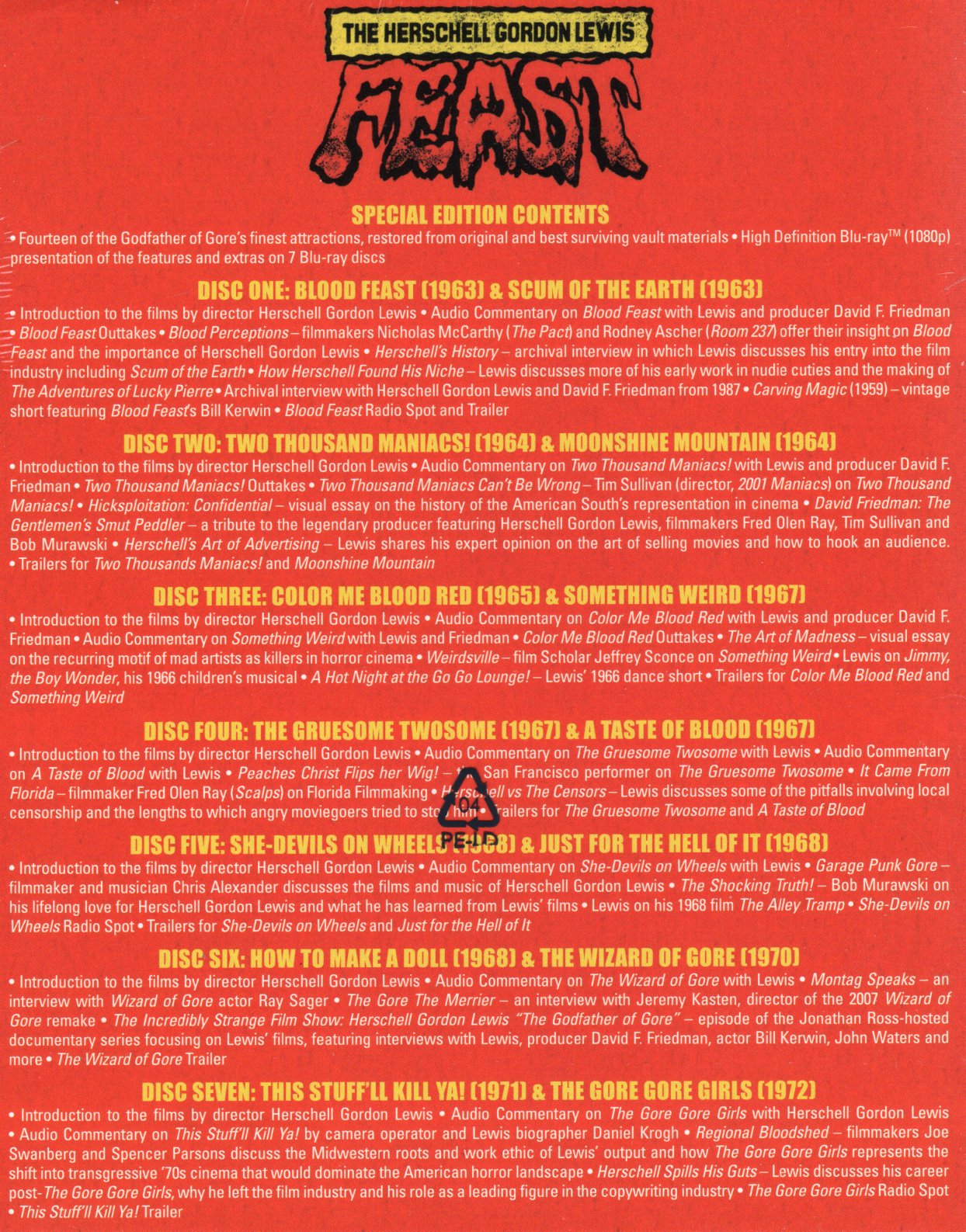 Herschell Gordon Lewis Feast (ej svensk text) (7-disc) (Blu-ray) - 2