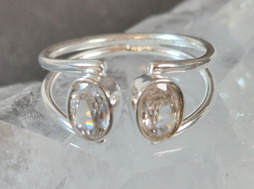 Ställbar silverring med Oval cabochon - 3