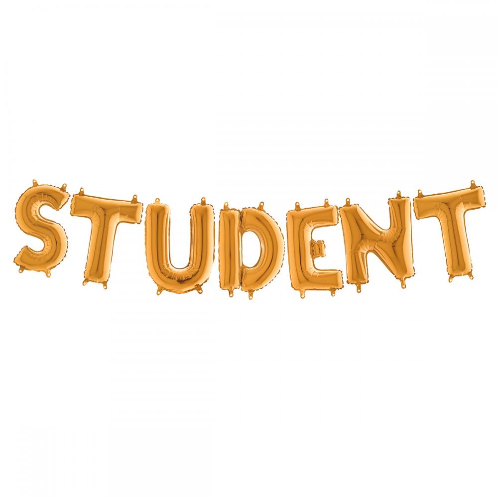 Ballonggirlang - STUDENT Guld 35 cm