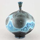Isak Isaksson (2020) Unique Vase with Silver/Blue Crystalline Glaze 17 cm