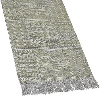 Grön matta bomull 2 meter lång bomullsmatta shabby chic lantlig stil