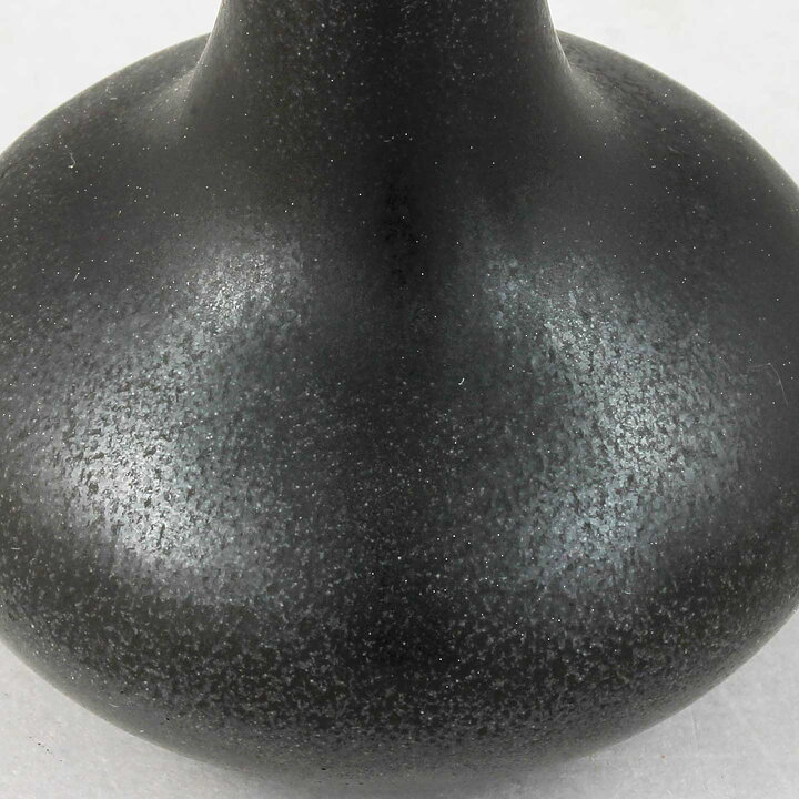 Ingrid Atterberg (Sintergods 1957) Black Vase with Swelling Base 11 cm