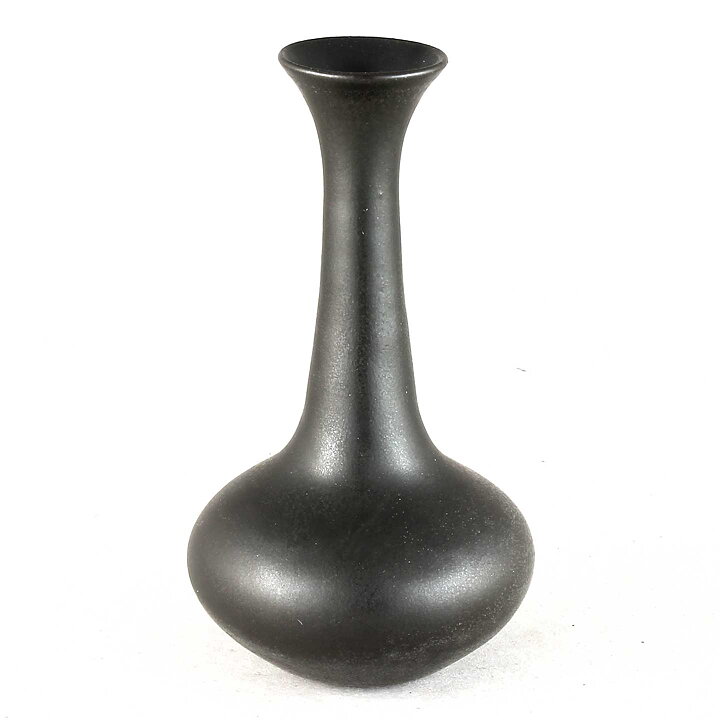 Ingrid Atterberg (Sintergods 1957) Black Vase with Swelling Base 11 cm