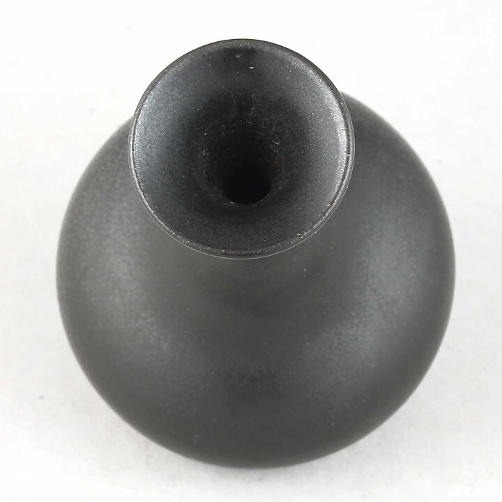 Ingrid Atterberg (Sintergods 1957) Black Vase with Swelling Base 11 cm