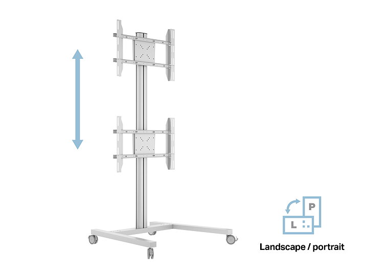 M Display Stand 180 Dual Vertical Silver