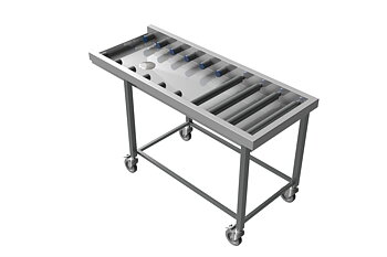 Molins Rostfri utsvängbar rullbana 625mm djup