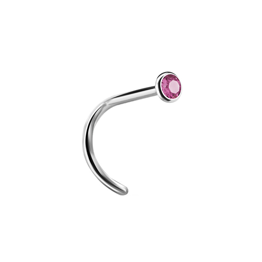 Nässmycke 0,8 mm - 2,35 mm - stål - rosa kristall