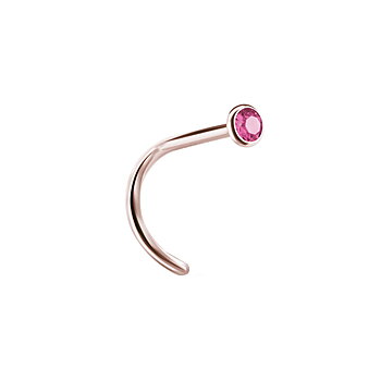 Nässmycke 0,8 mm - 2,35 mm - roséguld PVD - rosa kristall