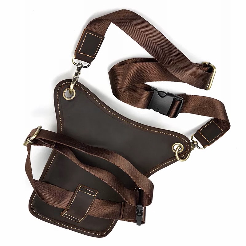 Lårveske Biker Brown Genuine Genuine Leather (22 X 3,5 X 15 cm) - 3
