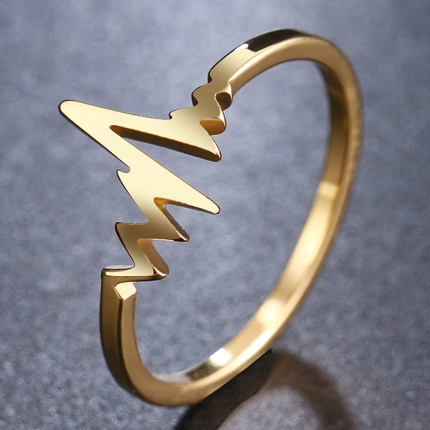 Ring  "Hjärtslag" i 18K Guldplätering - 2