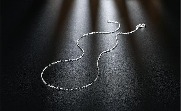 Halskedja "Rolo" i 925 Sterling Silverplätering 1mm -flera längder - 3
