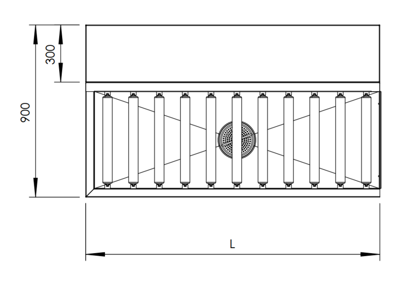 Molins Diskinlämningsbänk med rullbana 900mm djup - 2