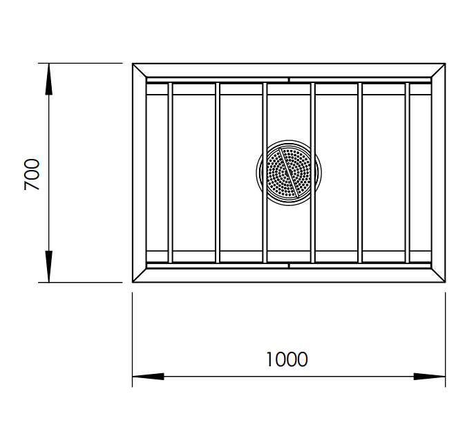 Molins Skrädbänk med hel bassäng 1000x700x900mm - 2