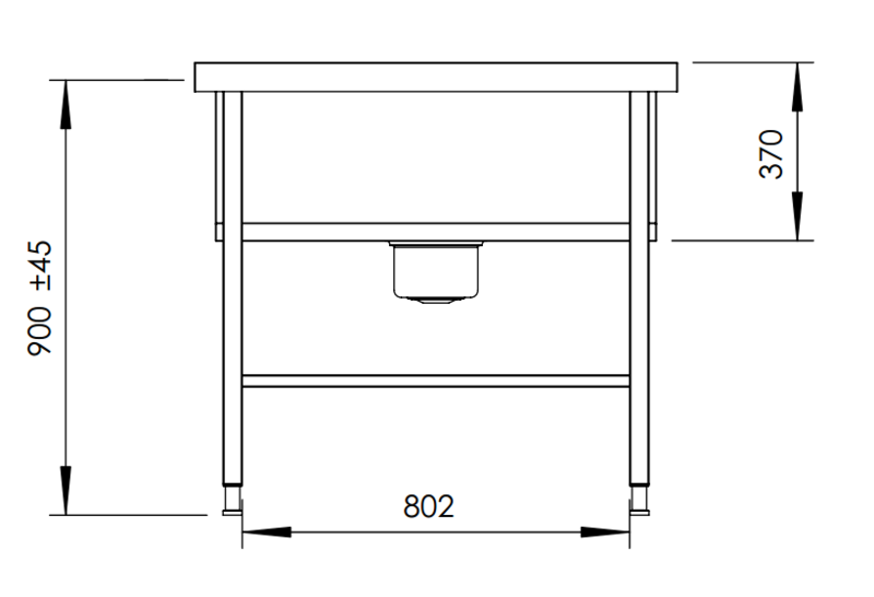 Molins Skrädbänk med hel bassäng 1000x700x900mm - 3