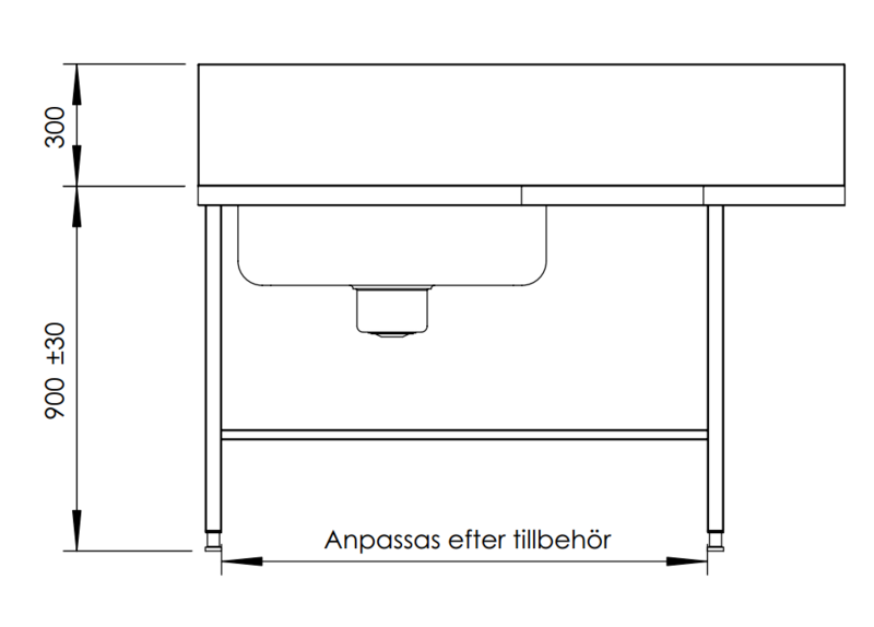 Molins Gd-Inmatningsbänk med DE-76 & hög bakkant 1600x650/x900mm - 3