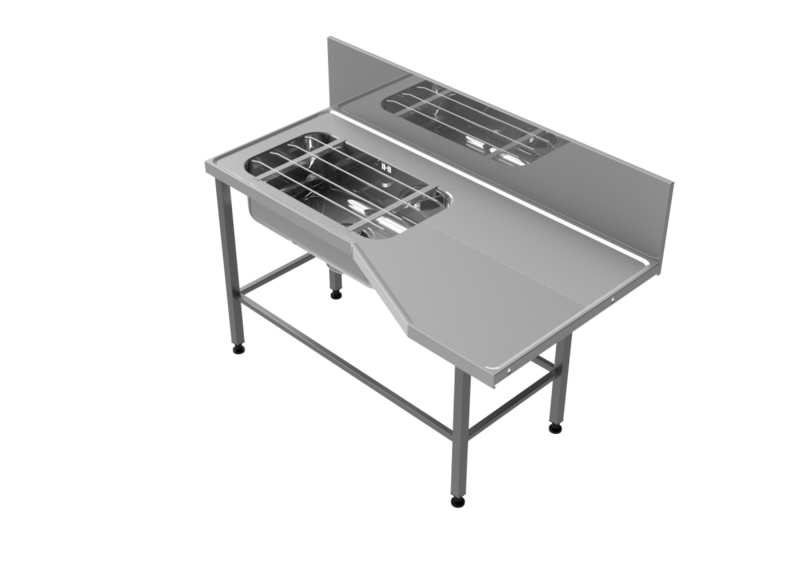 Molins Gd-Inmatningsbänk med DE-76 & hög bakkant 1600x650/x900mm