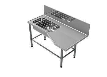 Molins Gd-Inmatningsbänk med DE-76 & hög bakkant 1600x650/x900mm