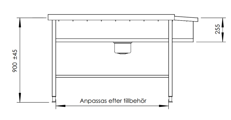 Molins In- och utmatningsbana till gd-combi 850mm djup - 3