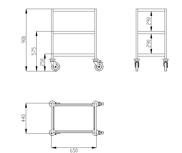 Minibordsvagn 3 plan - 2