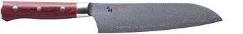 Chef knife Flame HFR Santoku, 18 cm / red
