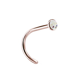 Nässmycke 0,8 mm - 2,35 mm - roséguld PVD - regnbågsskimrande kristall