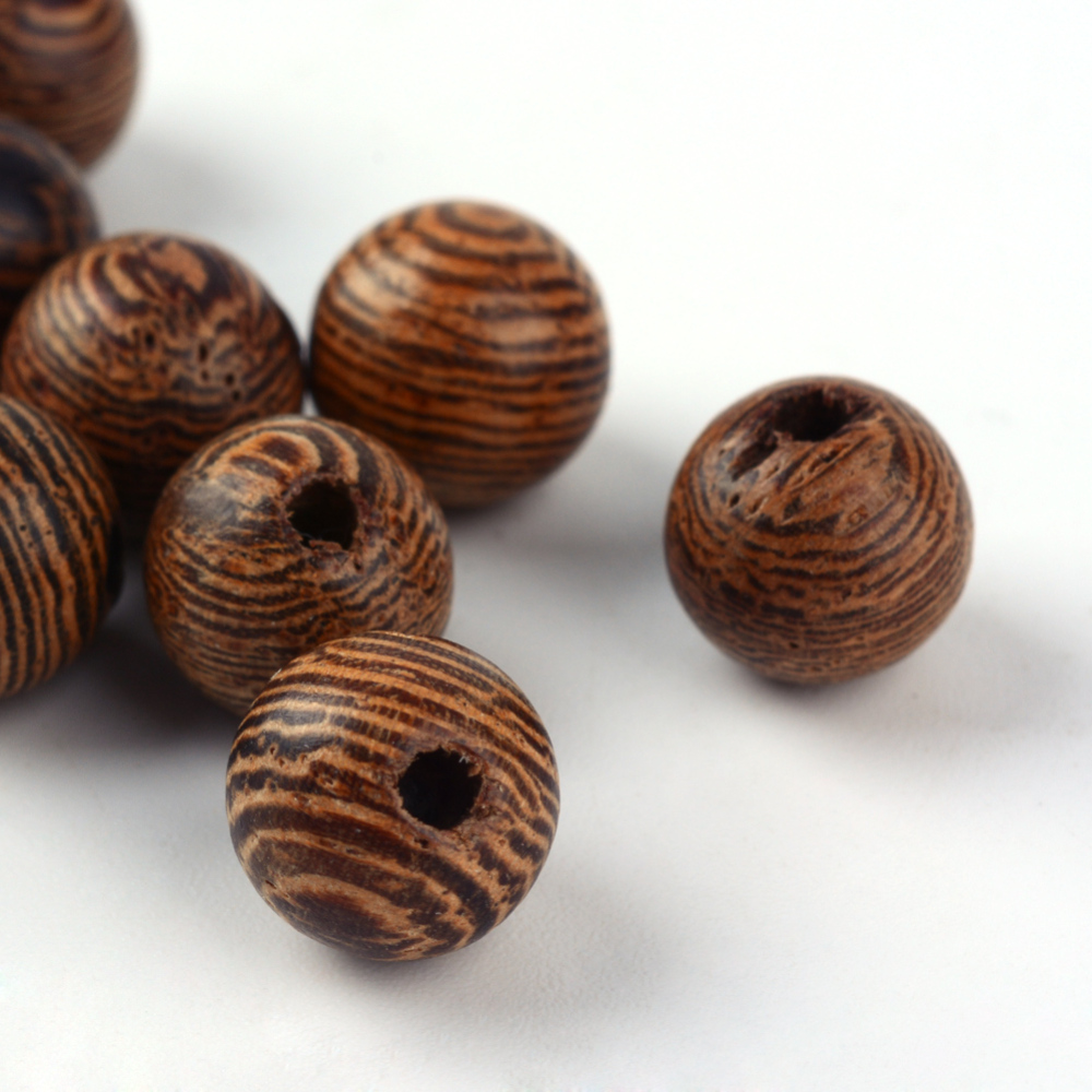 Träpärlor runda 8mm mörkbruna ca 100 st