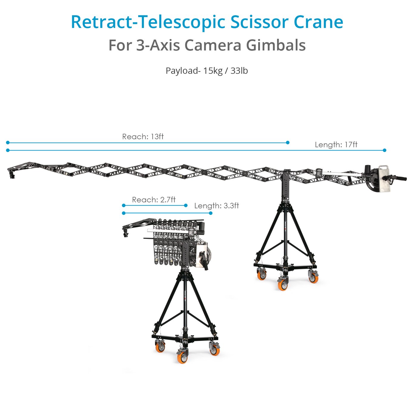 Proaim Powermatic Scissor 17ft 5m Telescopic Camera Jib Crane Package  - 4