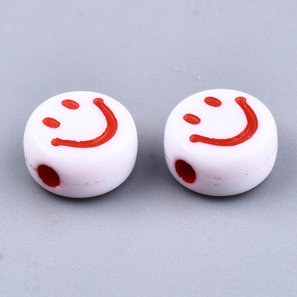 Akrylpärlor smiley gubbar ca 50 st mixade färger - 2
