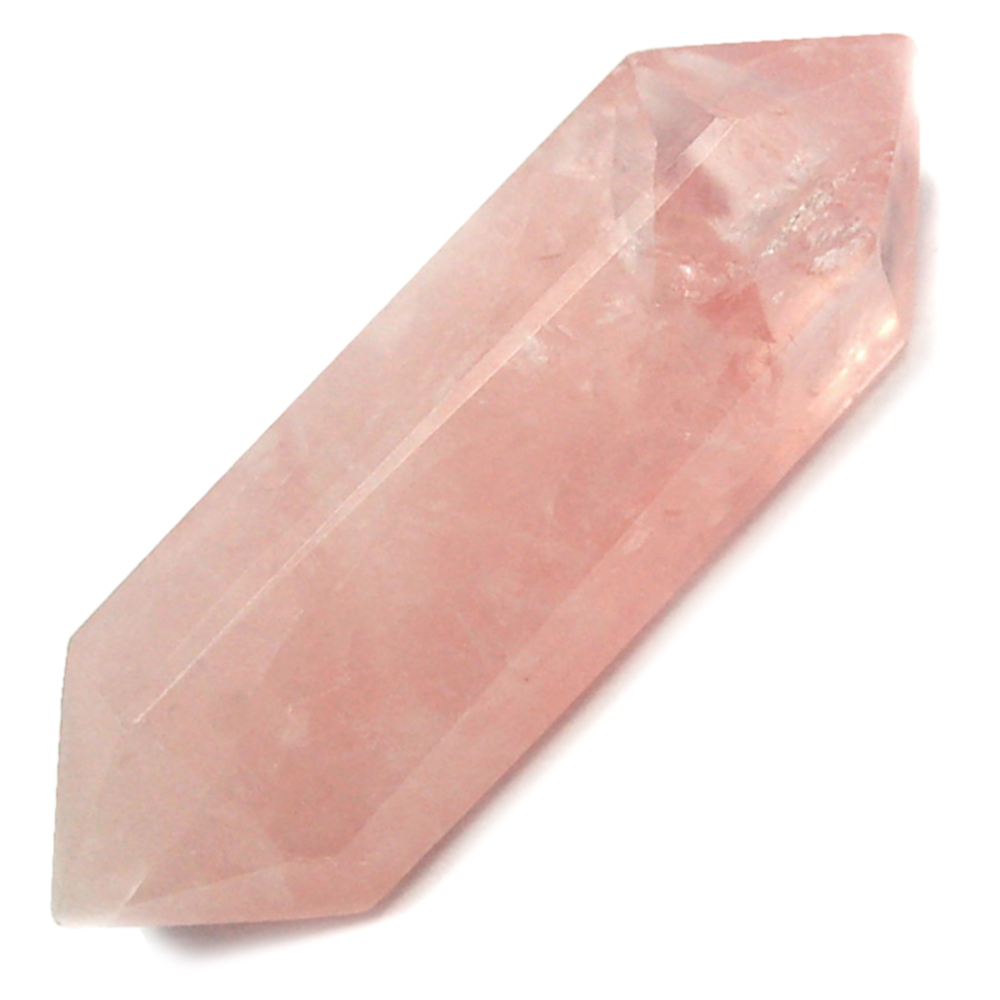 Dubbelterminerad Rosenkvarts Stav - 7cm