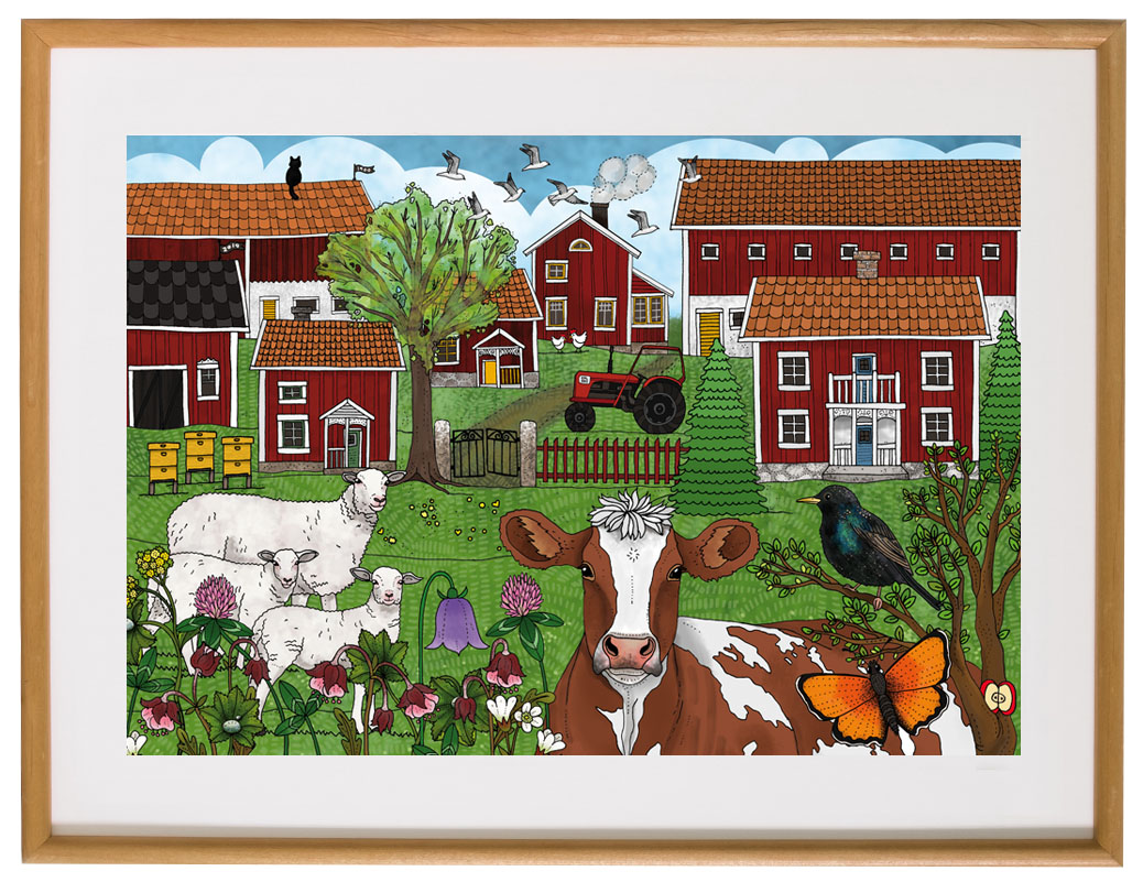 Affisch Sommar i Äpplarum, 30x40 cm