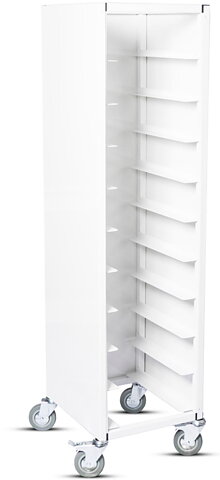 Brickvagn, enkel 33 × 43 cm, vit, tre täckta sidor
