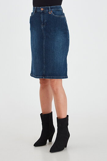 Pulz - Danni Skirt Dark Blue Denim